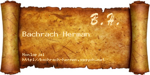 Bachrach Herman névjegykártya